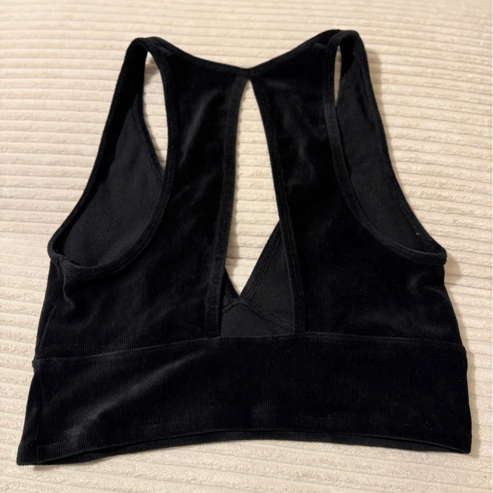 Colsie Velvet Black Ribbed Bralette - Picture 2 of 3